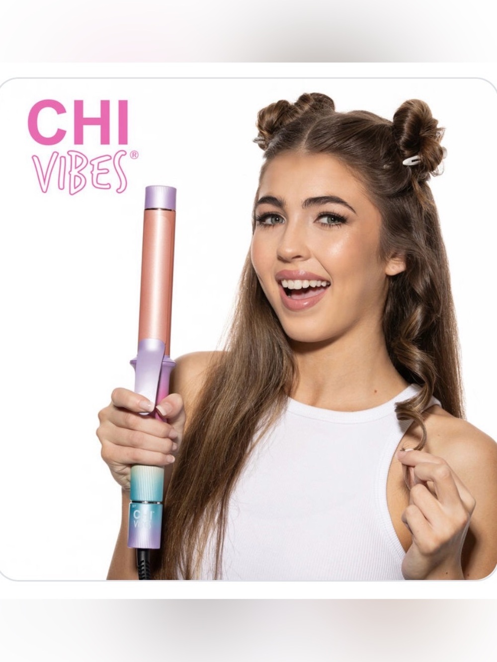 NWT CHI Vibes "You Go Curl" 1.25 Inch Curling Iron Ceramic Curling